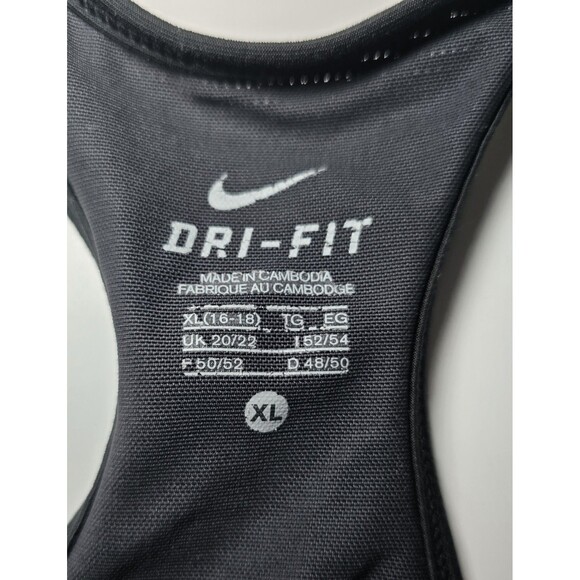 Nike Women’s Size XL Black Dri-FIT Racerback Tank Top Built-In Shelf Bra - Picture 3 of 9